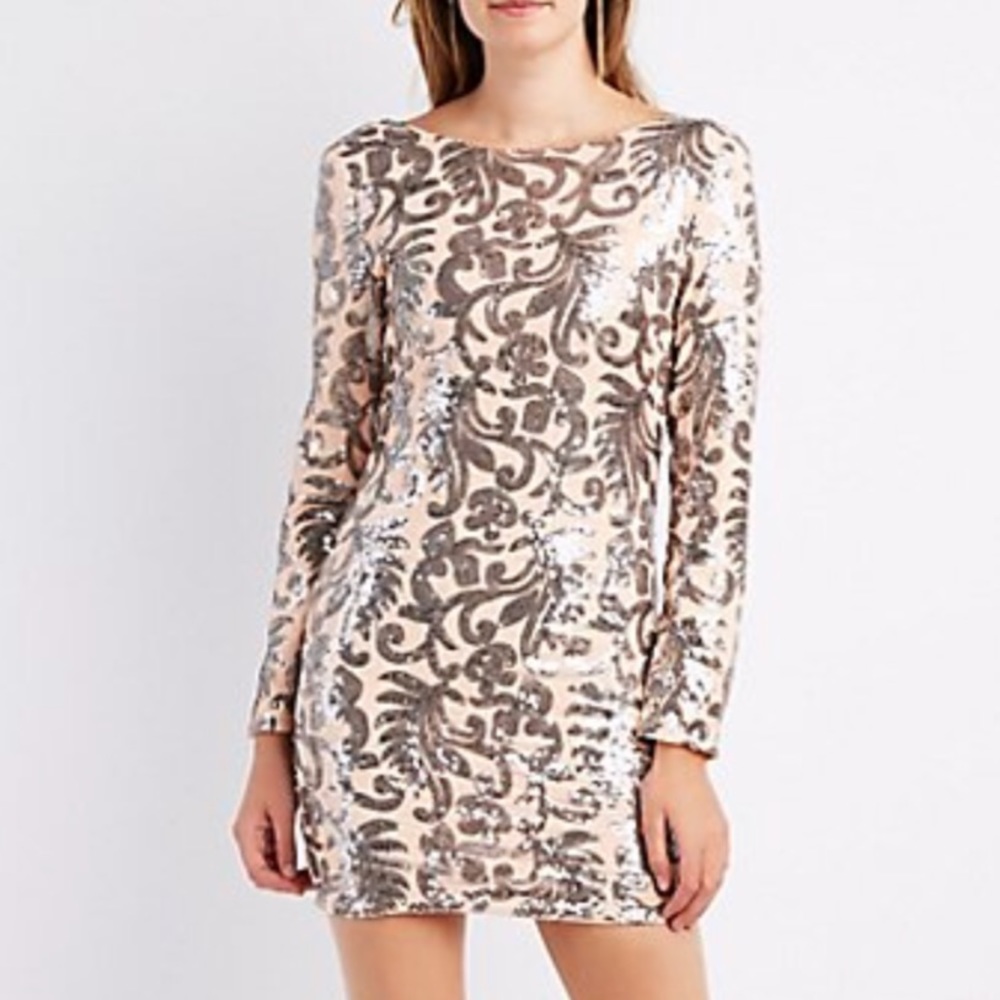 Sequin Open Back Bodycon Dress
