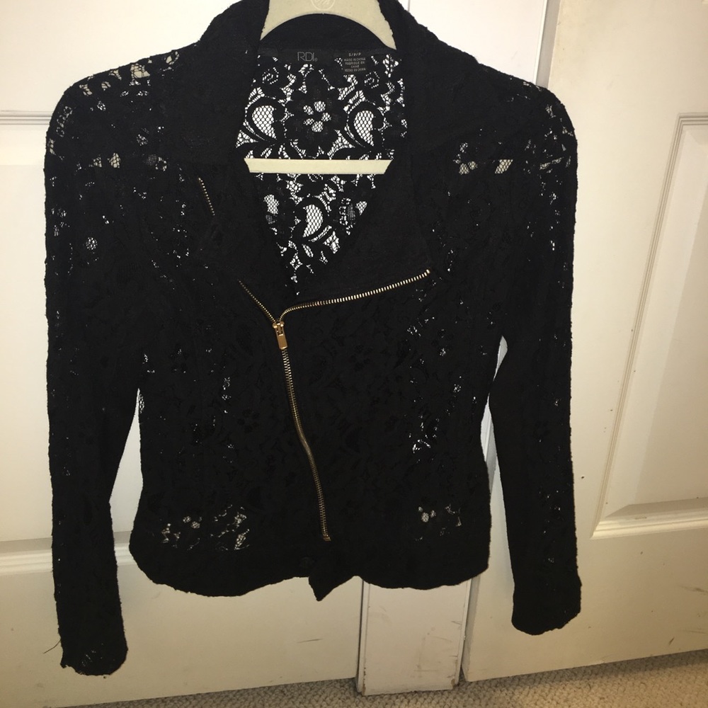 Black Lace Moto Jacket