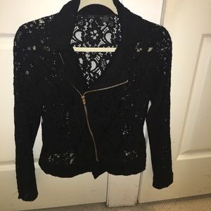 Black Lace Moto Jacket