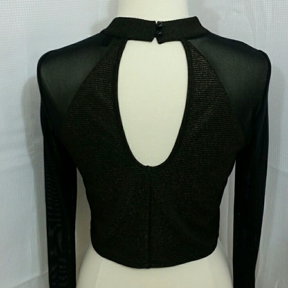 MATERIAL GIRL Sexy Longsleeves Short Top. NWOT - Picture 3 of 4