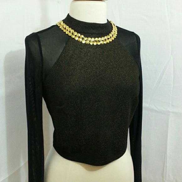 MATERIAL GIRL Sexy Longsleeves Short Top. NWOT - Picture 2 of 4