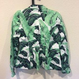 Juicy Couture Jackets & Coats - Juicy Couture green palm leaf blazer Juicy Couture Jackets & Coats - Juicy Couture green palm leaf blazer