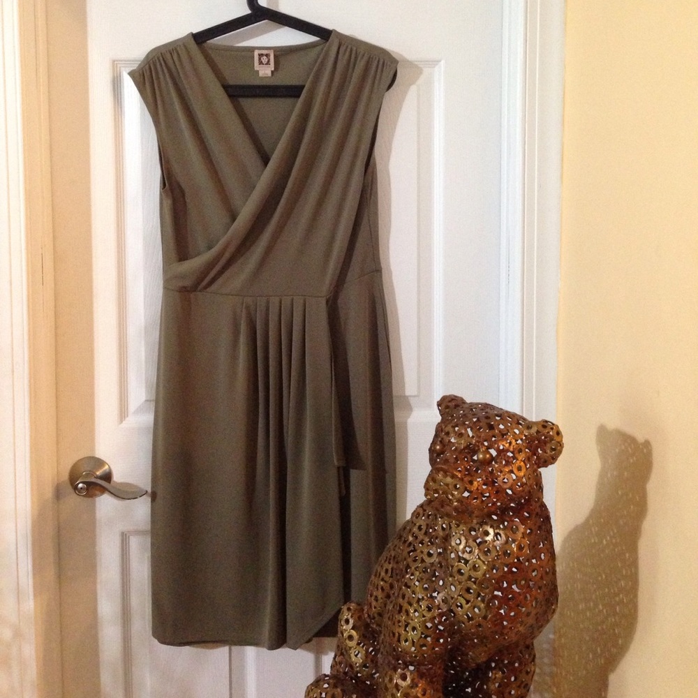 Anne Klein Layered V Neck Dress