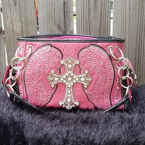 Montana West Shoulder Bag Rhinestone Cross Bling
