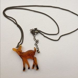 Extra-Long Fawn Pendant Necklace