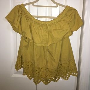 Madewell off the shoulder shirt!