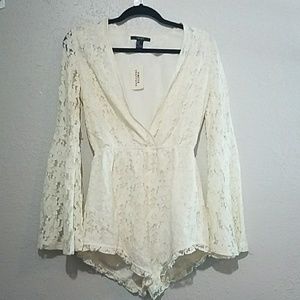 Forever 21 floral lace romper