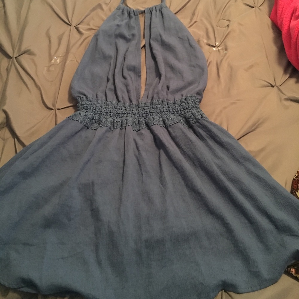 Blue halter dress