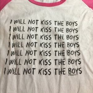 I Will Not Kiss The Boys - baseball Tee
