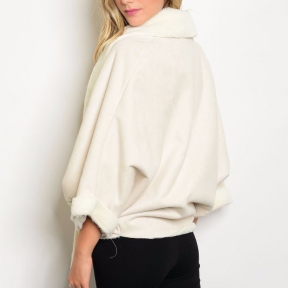 FAUX SUEDE and FUR WRAP JACKET - Picture 2 of 4