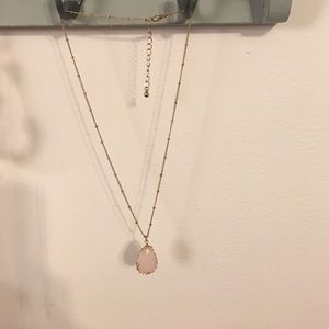 Pink and gold gemstone necklace
