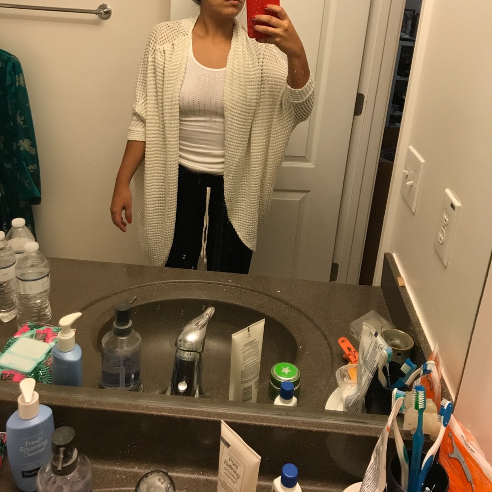 Cream long Cardigan