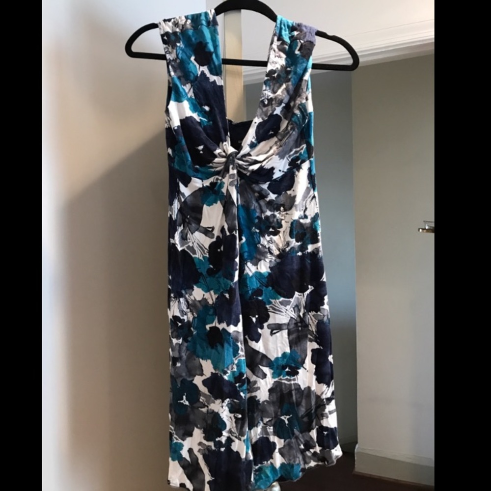 Express EUC blue and white dress