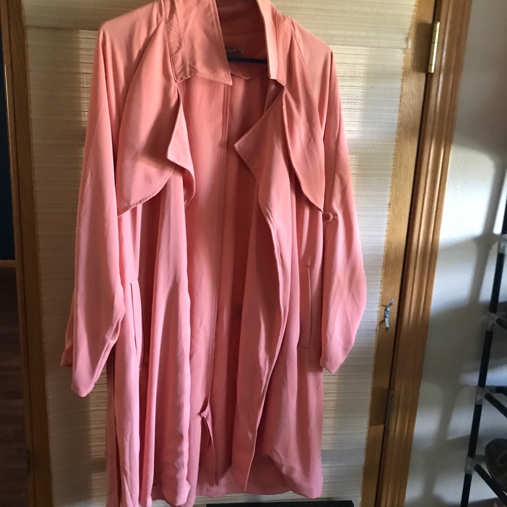 Pink trench coat