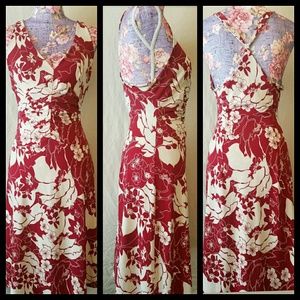 BCBG MAXAZRIA Dress Red Floral Size Medium