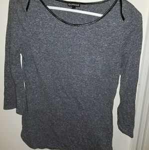 Express leather trim tee