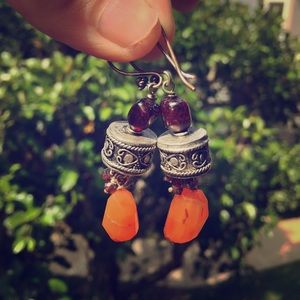 Gemstone and Silver earrings