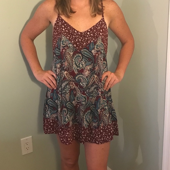 Angie Dresses & Skirts - Angie maroon & turq. paisley summer swing dress