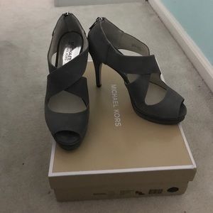 Grey Suede Michael Kors Strappy Heels