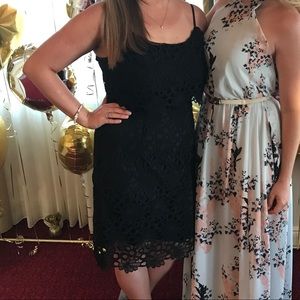 Nanette Lepore Black Lace Tiered Dress