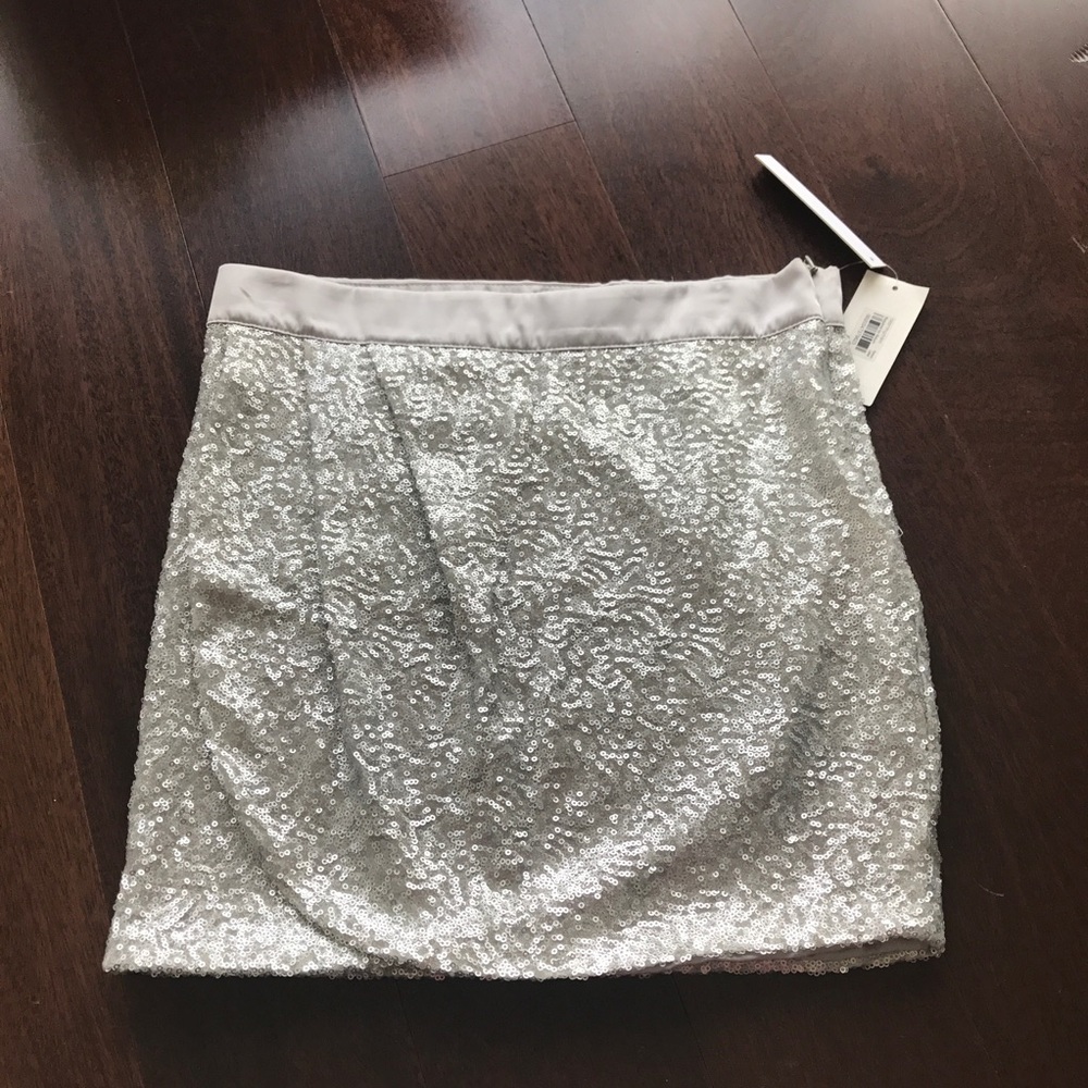 NWT Aqua silver Sequin skirt