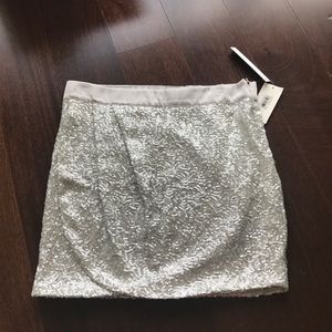 NWT Aqua silver Sequin skirt