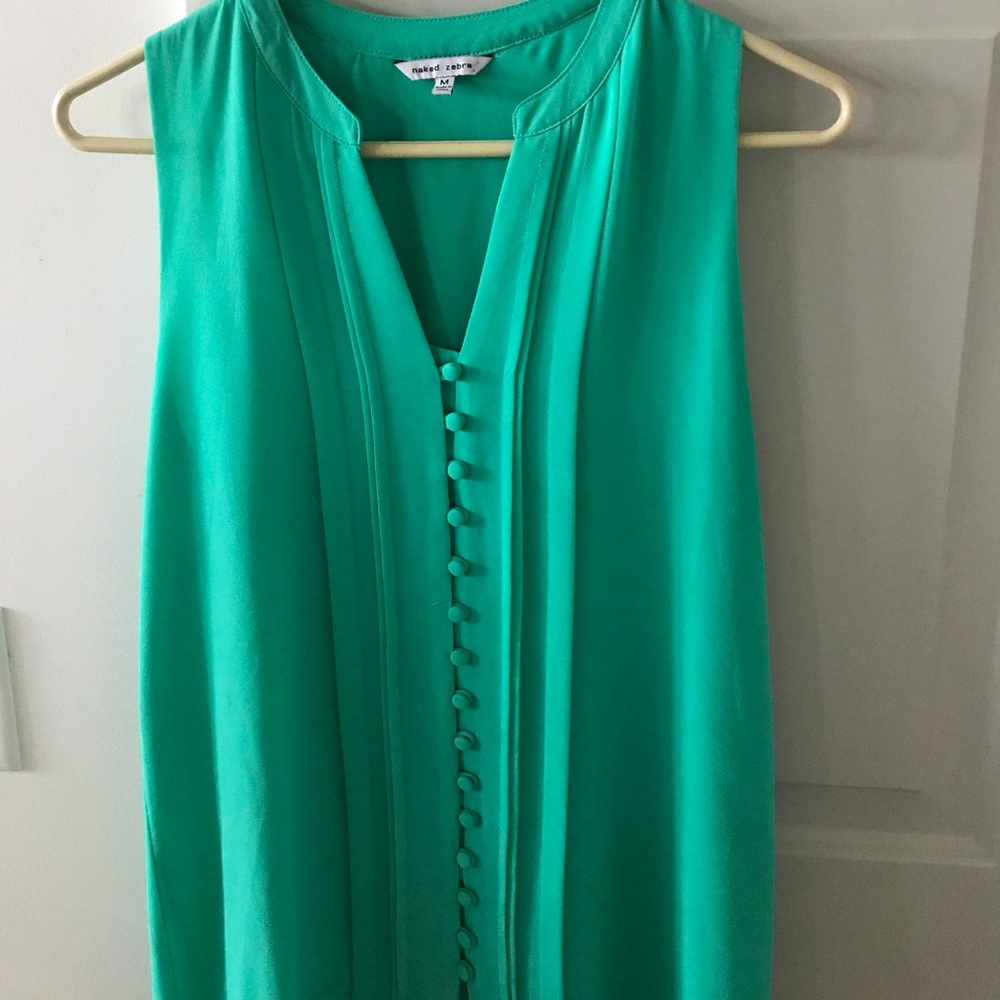 Women's sheer button down tank top, V-neck.