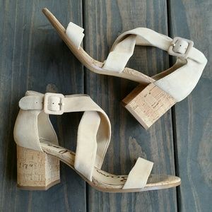 Sam Edelman Nude Suede Block Heel Sandal 7.5 Sam Edelman Nude Suede Block Heel Sandal 7.5