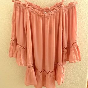 Off the shoulder blouse.