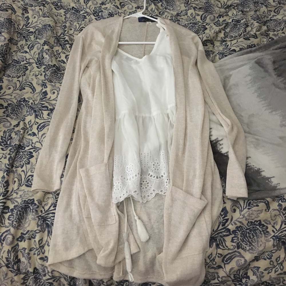 Flowey tank top and cardigan. Both never worn