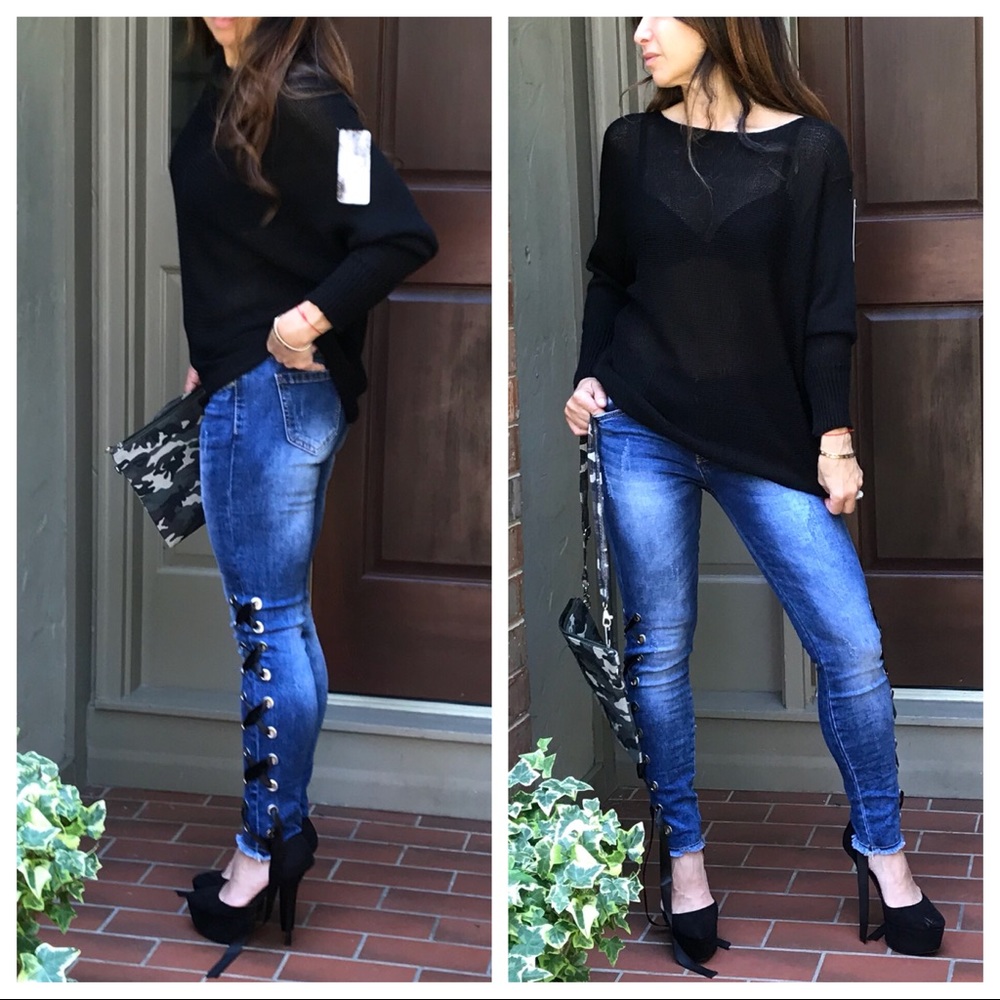 ✨CLEARANCE ✨LAST ONE ✨Paris side tie up jeans - Picture 3 of 8