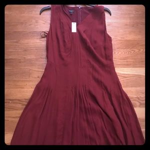 Talbots Dark Rum Raisin Pleats and Pintucks Dress