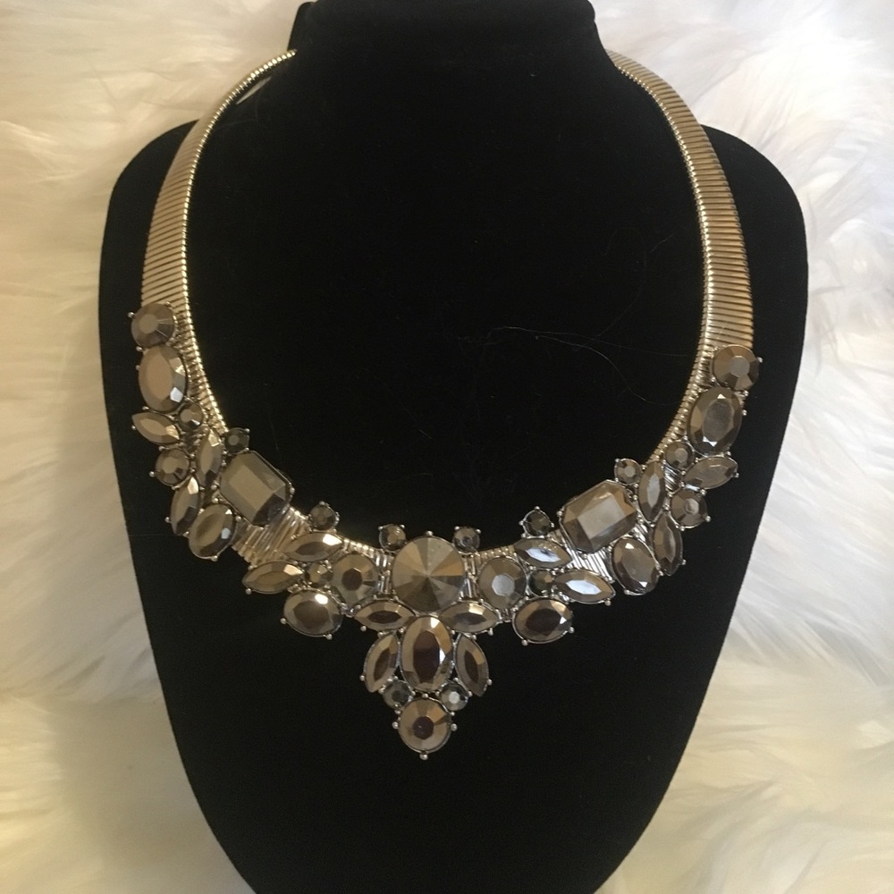 Silver encrusted necklace