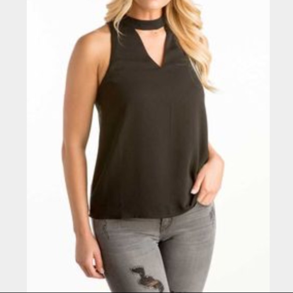 NWT Sleeveless khaki green choker neck top - 5xHP