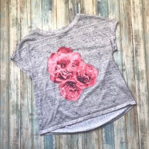 Nicole Miller Floral Gray Shirt Nicole Miller Floral Gray Shirt