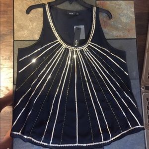Sequined black tank