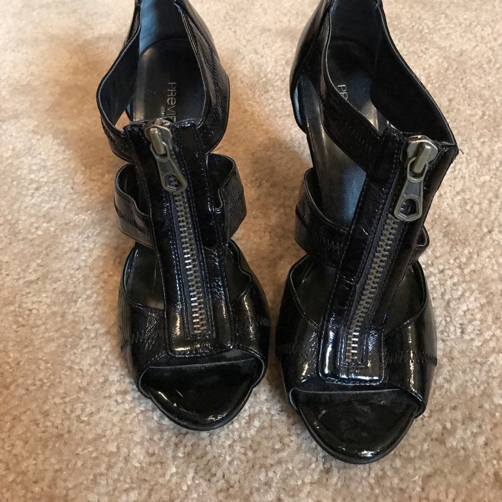 Patent leather zip-up heels REDUCED!