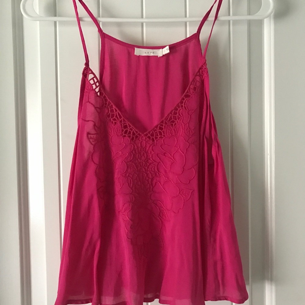 Lush boutique hot pink top