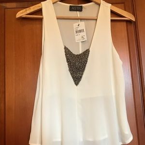 Ivory embellished cami