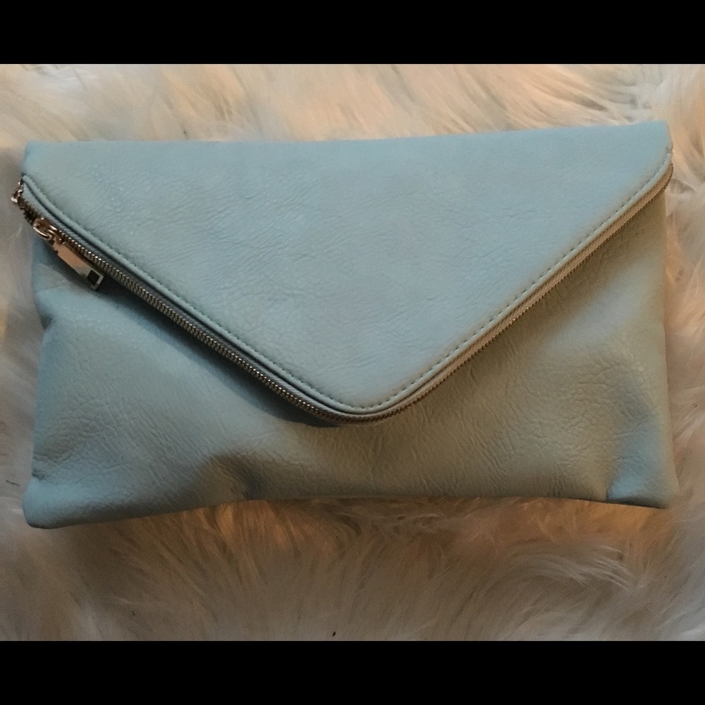 Baby blue clutch