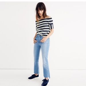 Madewell Off Shoulder Texture Stripe Top Tee XS