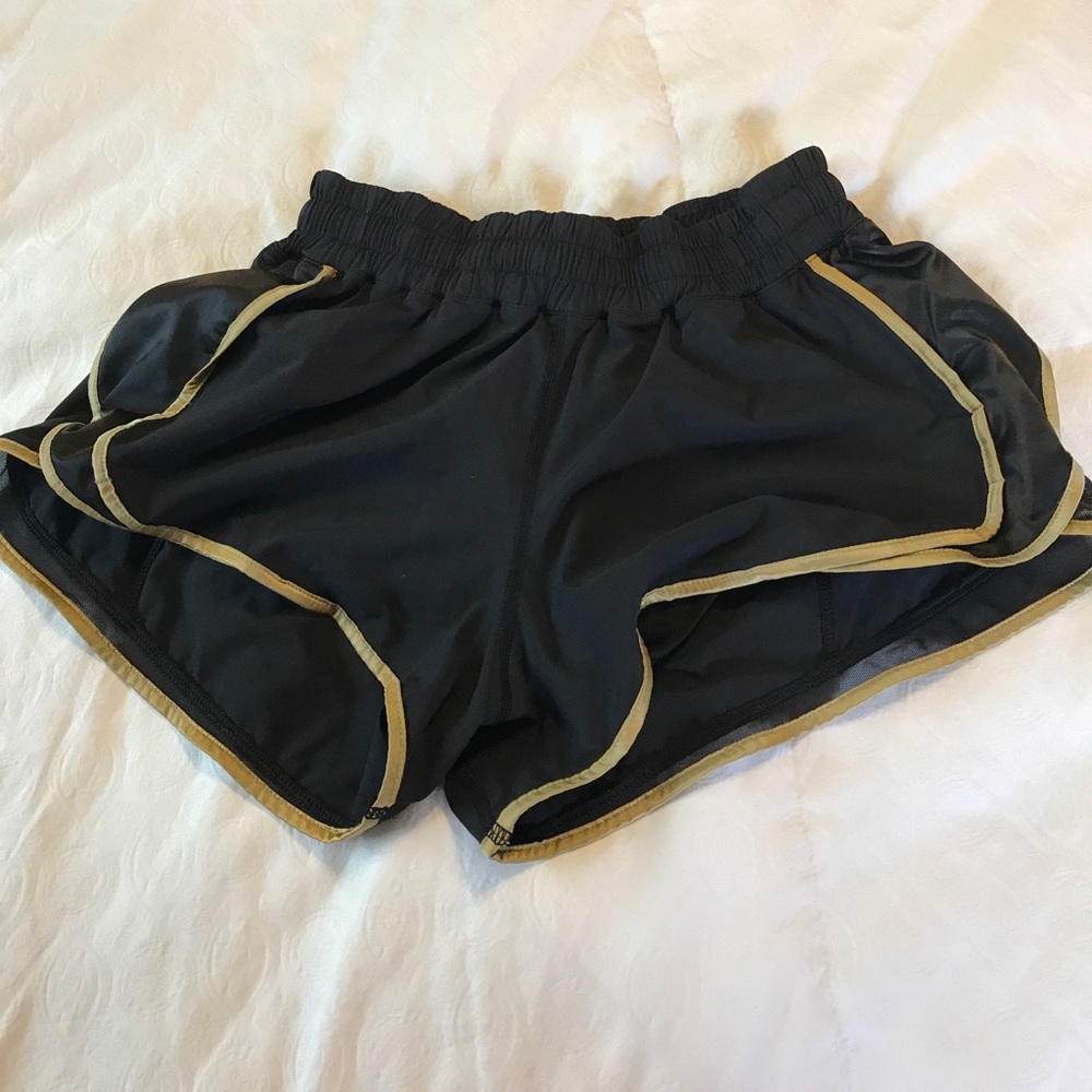 Lululemon black and gold shorts