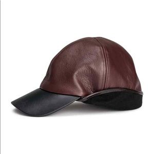 H&M Studio leather runway hat in burgundy RARE H&M Studio leather runway hat in burgundy RARE