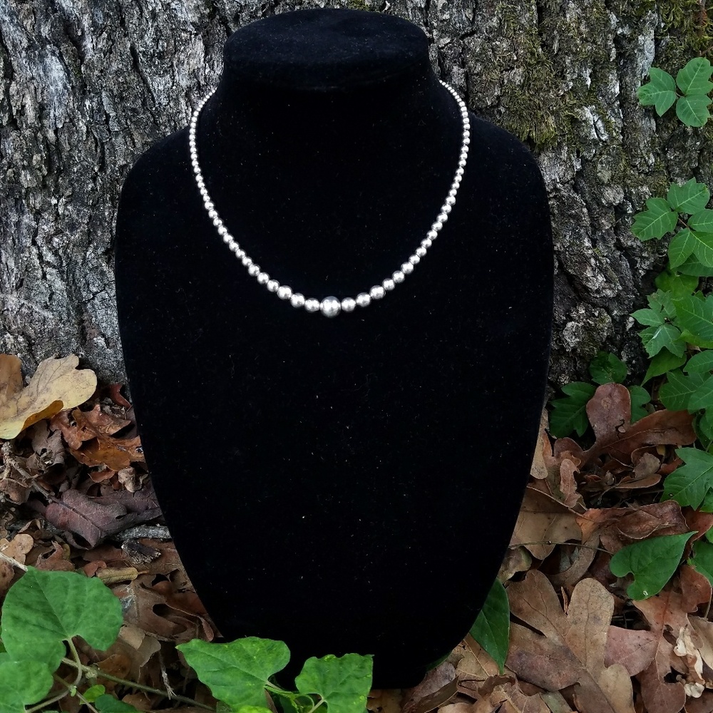 Graduated Navajo Pearls Sterling Silver