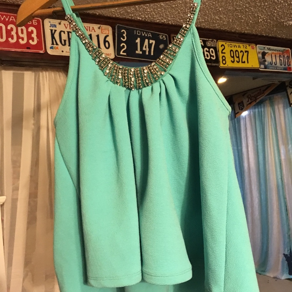 Teal Jeweled Crop Top from Rue21