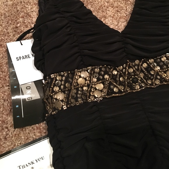 Sue Wong Black Embellished Cocktail Dress - Picture 3 of 4