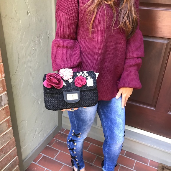 ✨LAST ONE✨Paris gorgeous Coco Rose embellished bag - Picture 5 of 8