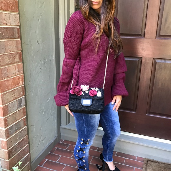 ✨LAST ONE✨Paris gorgeous Coco Rose embellished bag - Picture 6 of 8