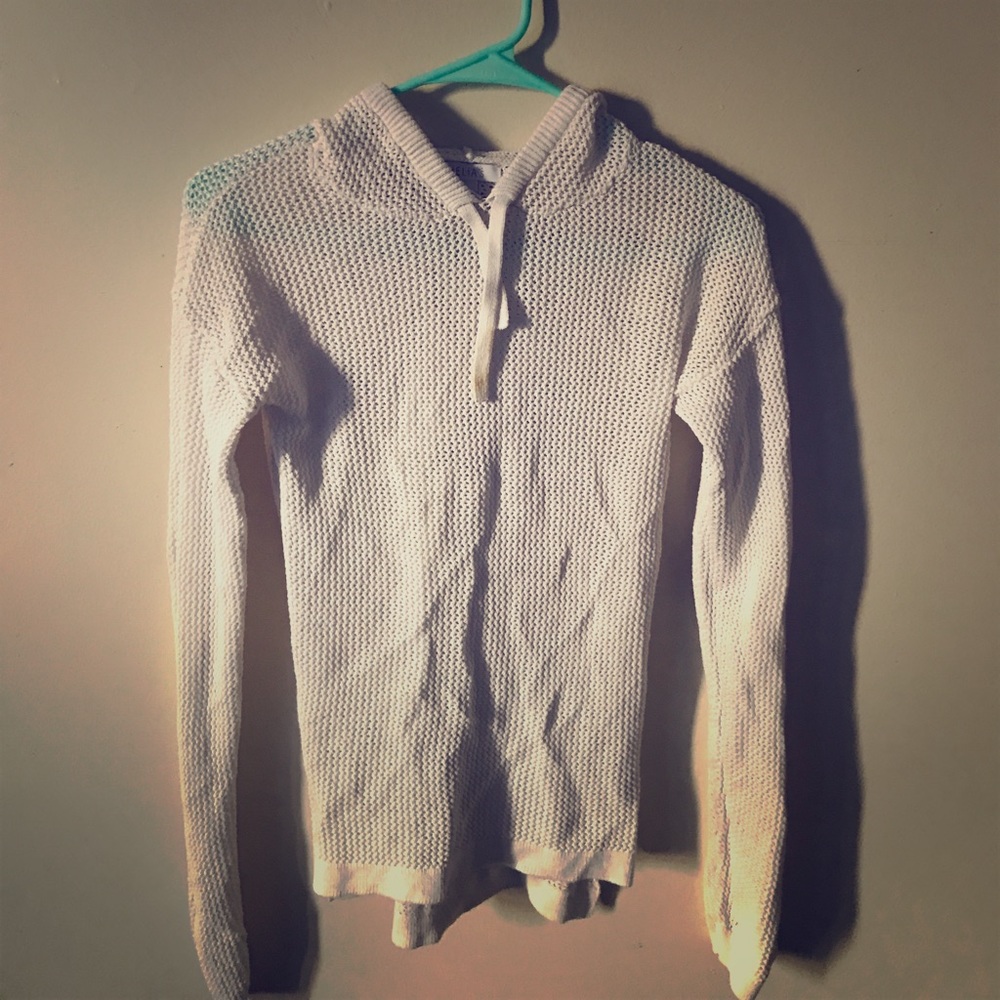 See through long sleeve pull over hoodie shirt