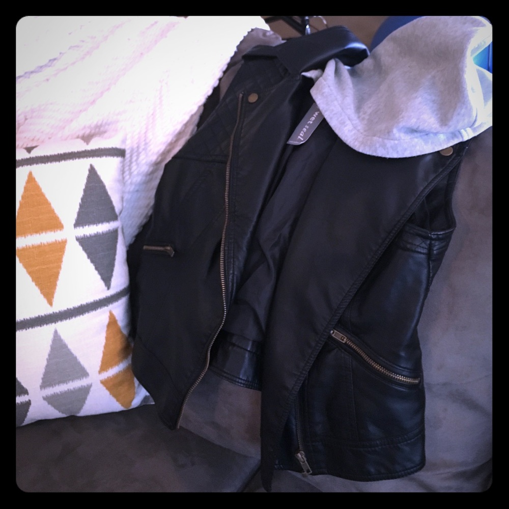 NWT Wet Seal Hooded Leather Vest
